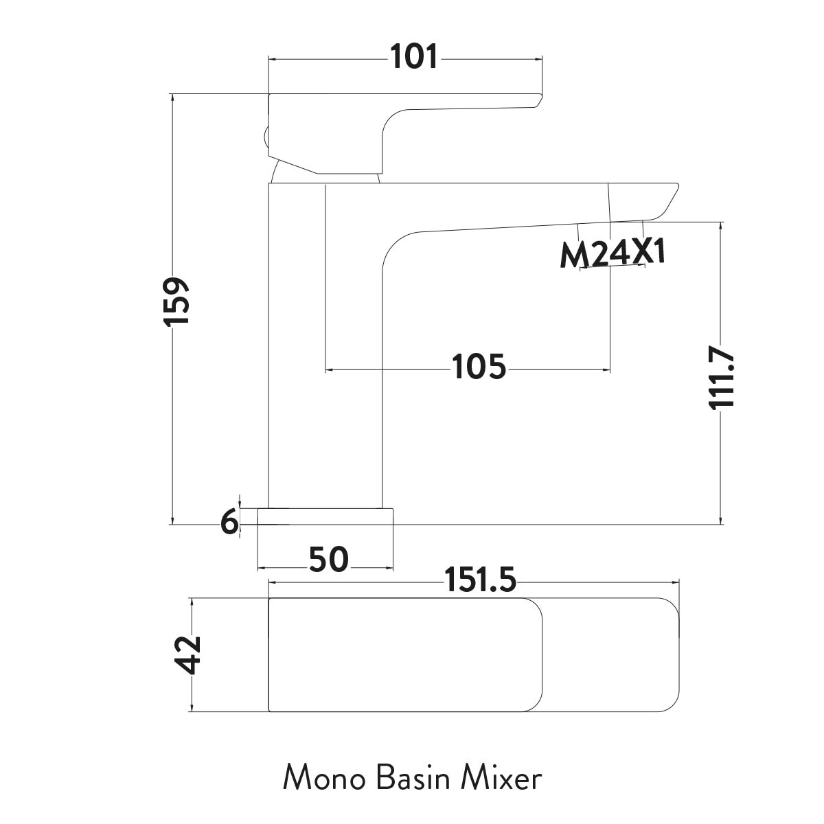 Muro Brushed Brass Basin Mono Mixer 3